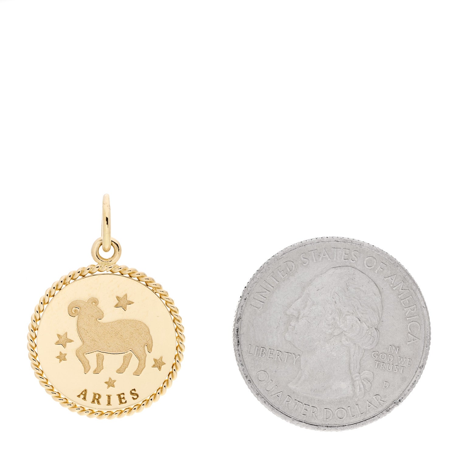 Tiffany 18K Yellow Gold Zodiac Aries Pendant 2 of 4