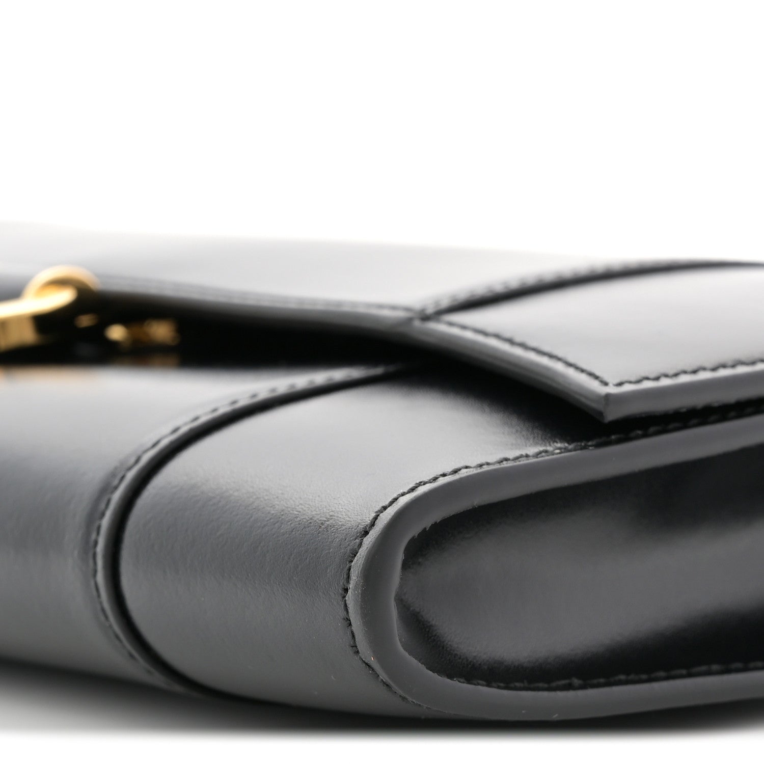 Balenciaga Shiny Calfskin Top Handle Hourglass Clutch Black 8 of 8