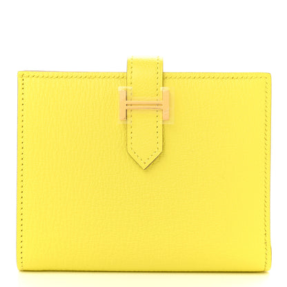 Hermes Chevre Mysore Bearn Compact Wallet Soufre 1 of 7