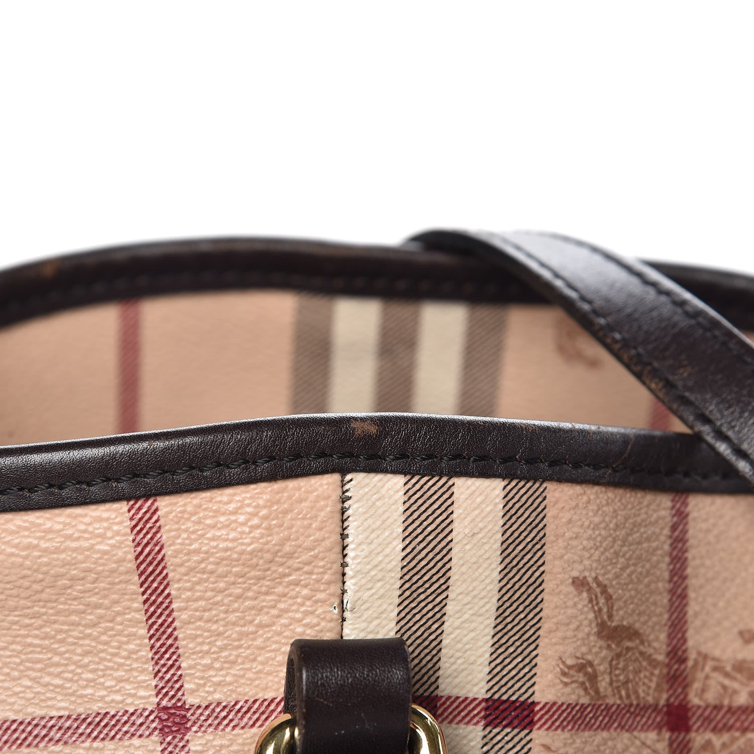 Burberry Haymarket Check Small Canterbury Tote Chocolate 17 of 17