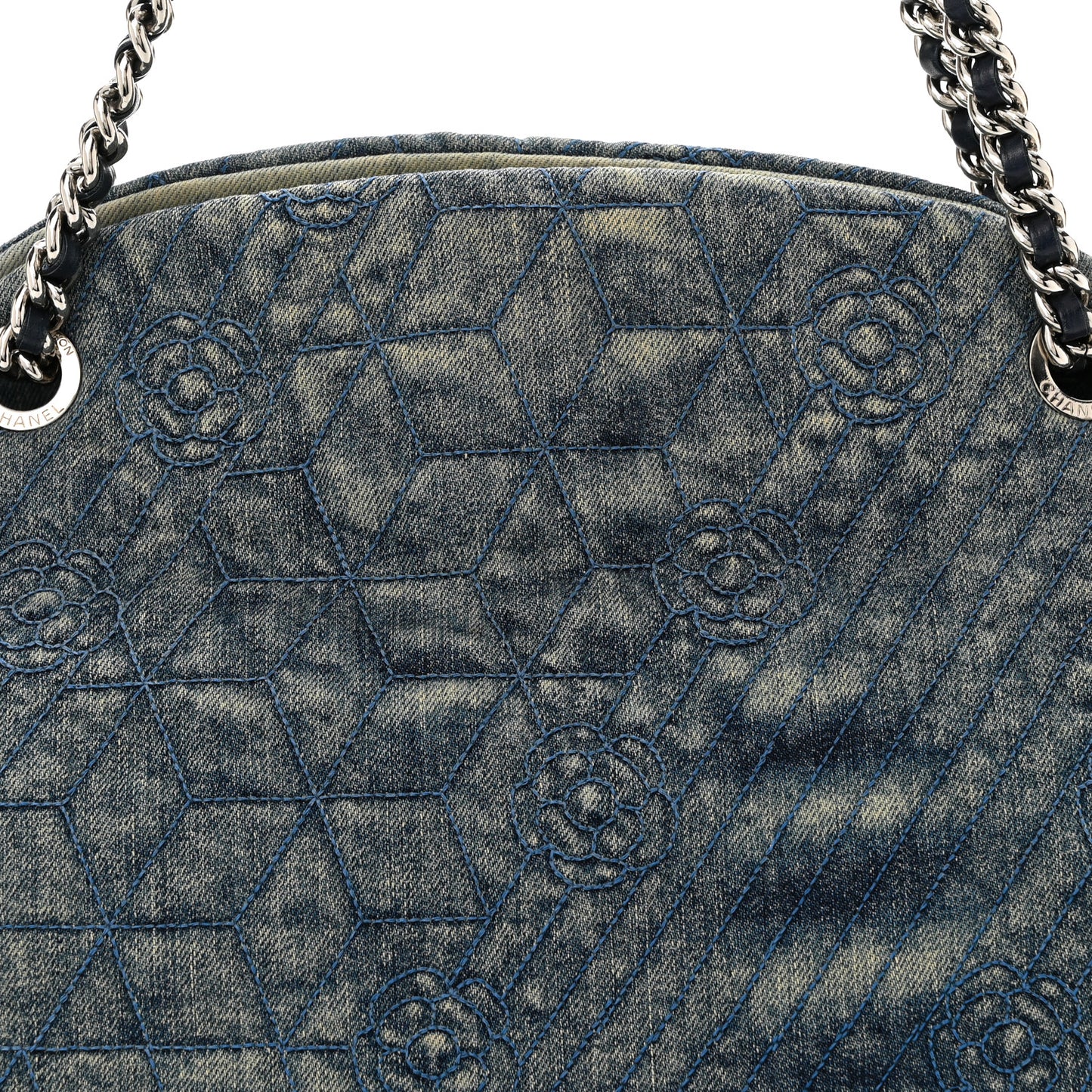 Denim Camellia Embroidered Medium Just Mademoiselle Blue