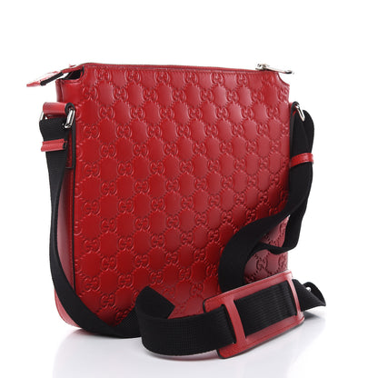 Gucci Guccissima Signature Small Messenger Bag Hibiscus Red 3 of 13