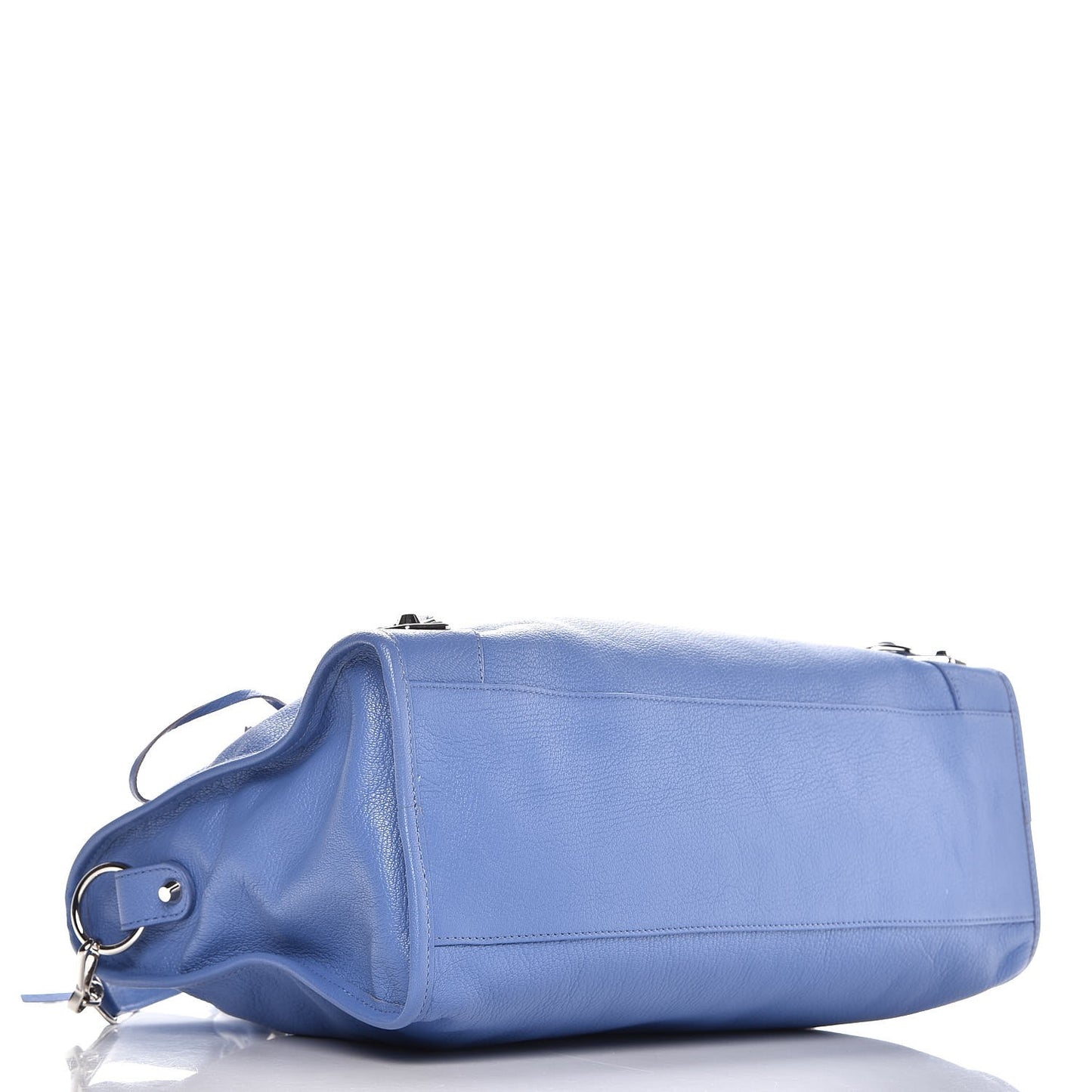 Chevre Silver Metallic Edge Hardware City Bleu Bleuet