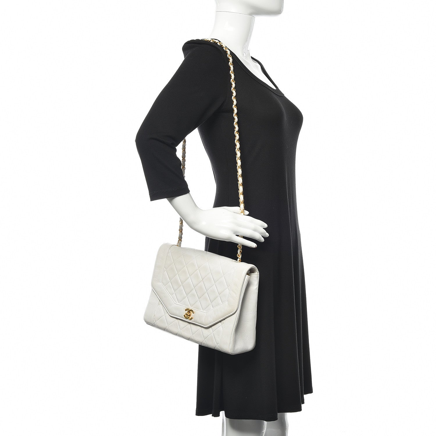 Chanel Lambskin Quilted Medium Single Flap White 2 of 18