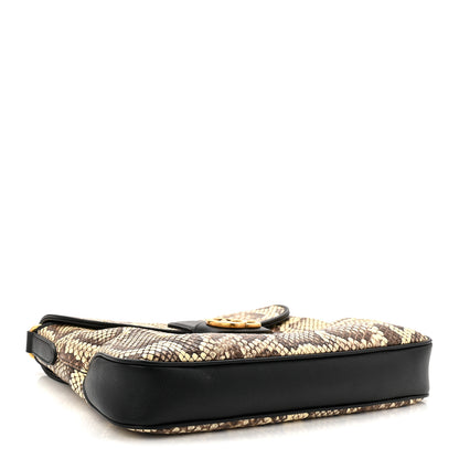 Gucci New Sakai Snakeskin Lux Medium Dahlia Messenger Shoulder Bag Beige Black 4 of 11