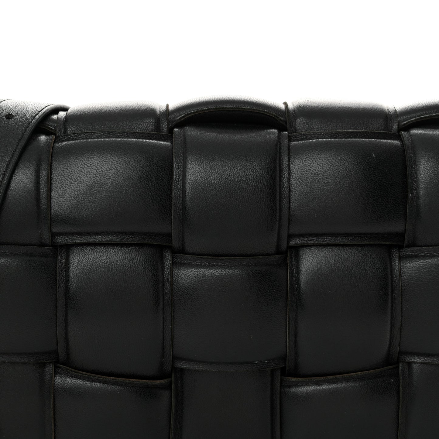 Nappa Maxi Intreccio Padded Cassette Crossbody Bag Black