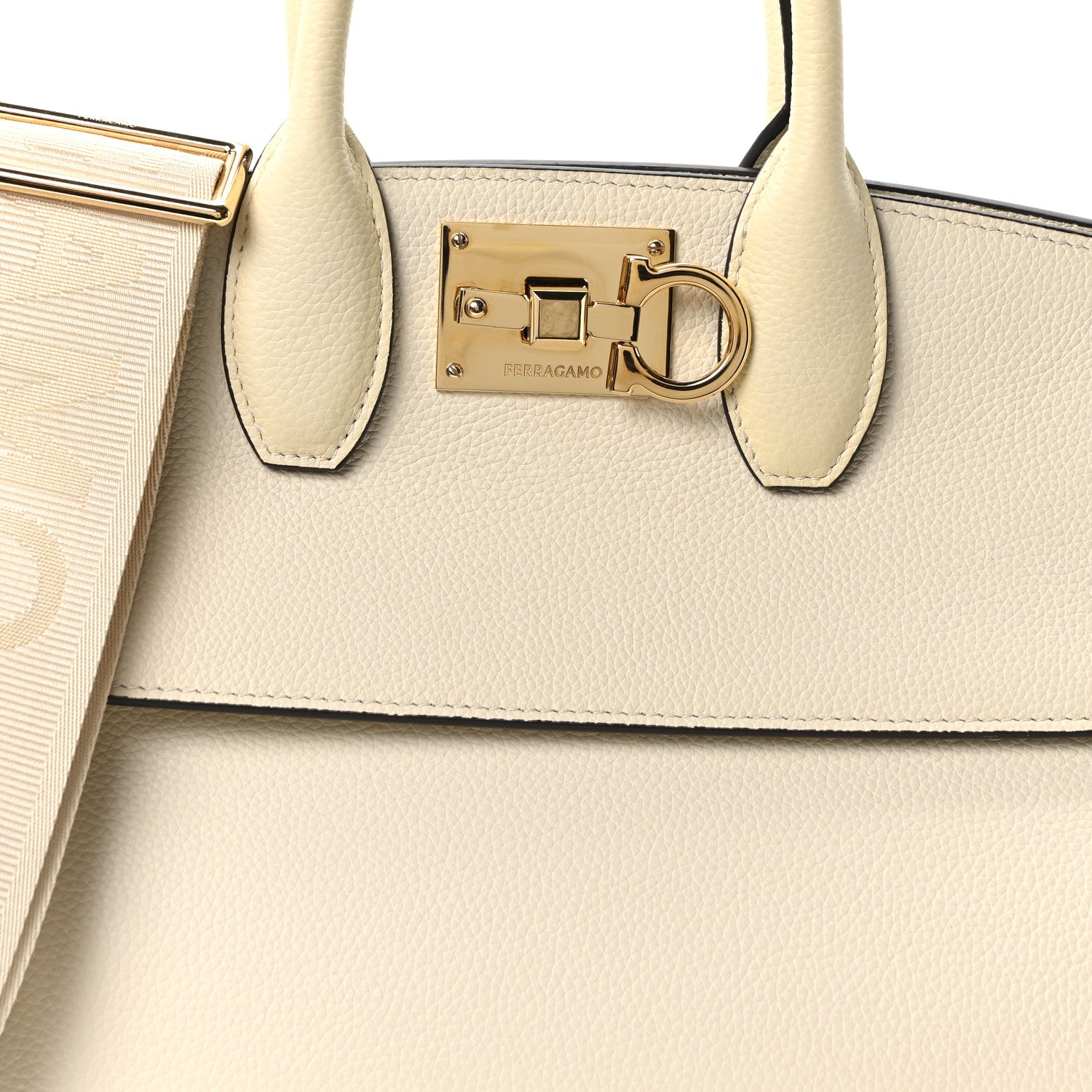 Salvatore Ferragamo Calfskin Medium Studio Soft Bag Mascarpone 9 of 11
