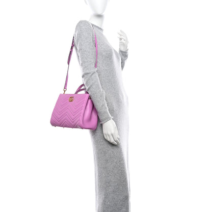 Gucci Calfskin Matelasse Small GG Marmont Tote Candy Mousse 2 of 10