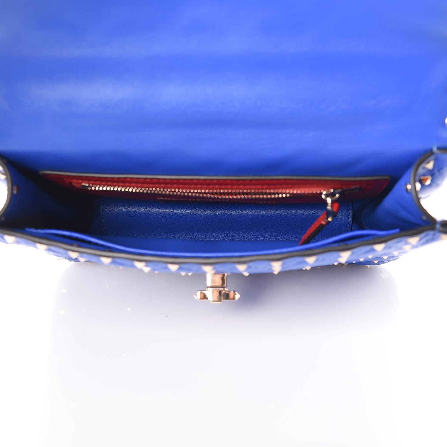 Valentino Garavani Nappa Medium Rockstud Spike Shoulder Bag Acid Blue 4 of 10