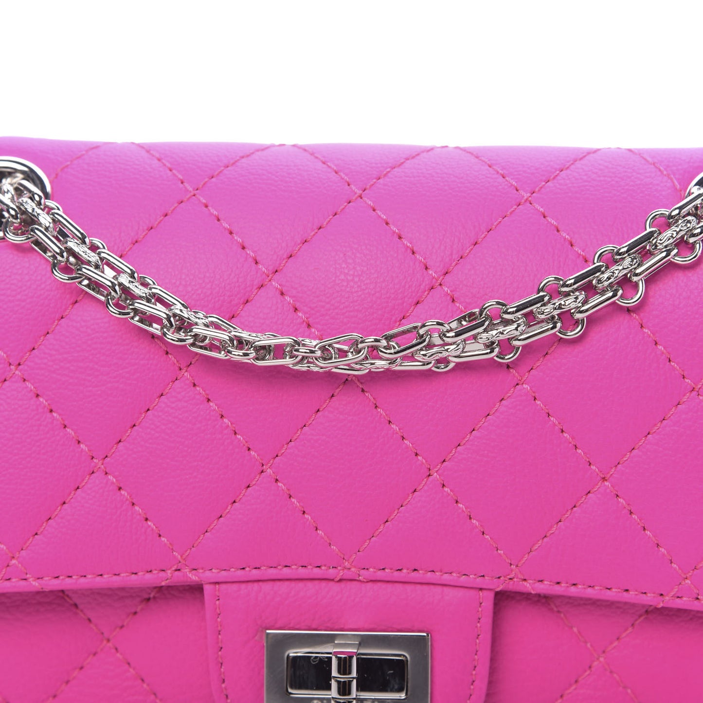 Goatskin Quilted 2.55 Reissue Mini Flap Fluorescent Pink