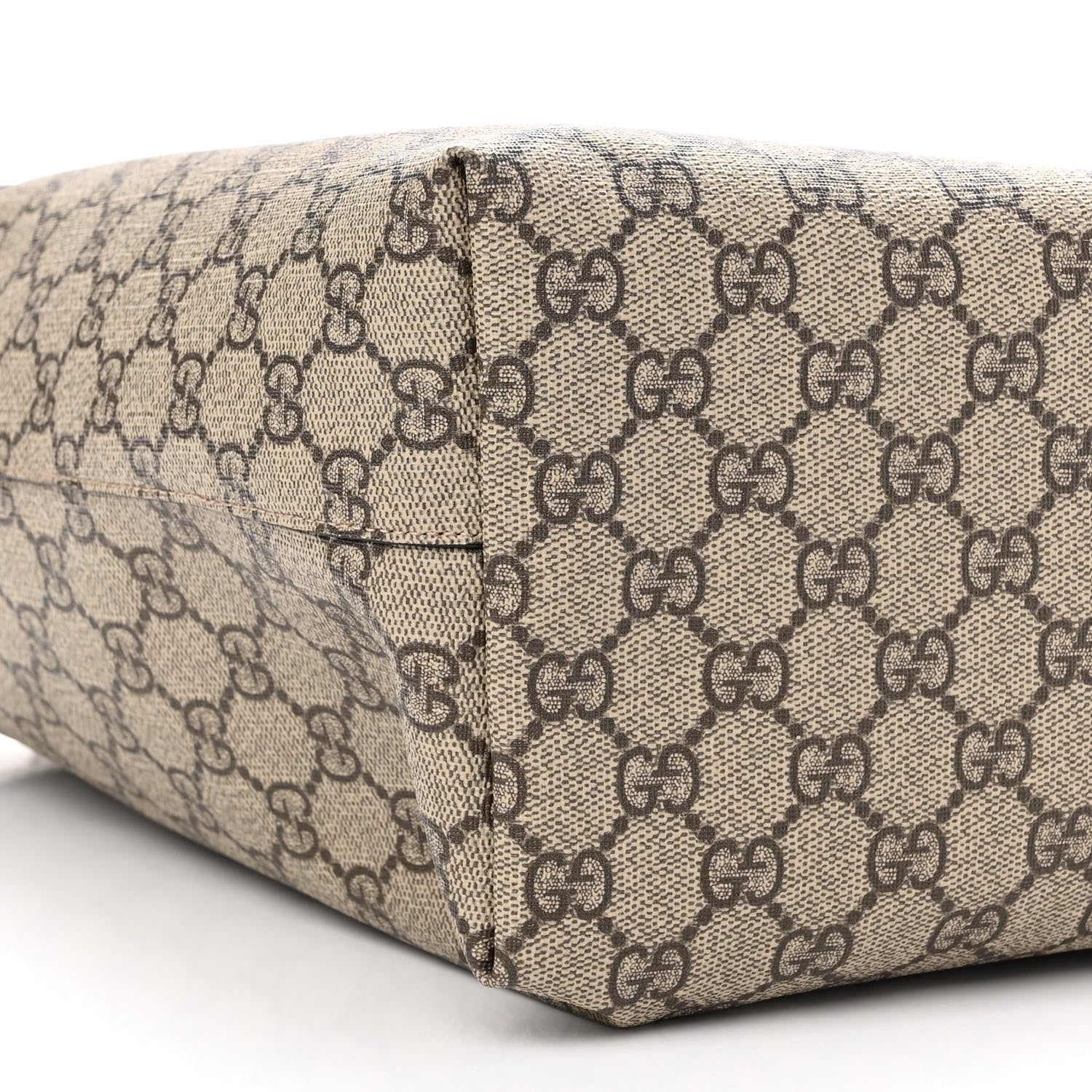Gucci GG Supreme Monogram Textured Dollar Calfskin Web Medium Ophidia Shopping Tote Beige Ebony Mystic White 9 of 10