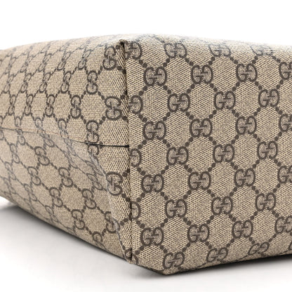 Gucci GG Supreme Monogram Textured Dollar Calfskin Web Medium Ophidia Shopping Tote Beige Ebony Mystic White 9 of 10