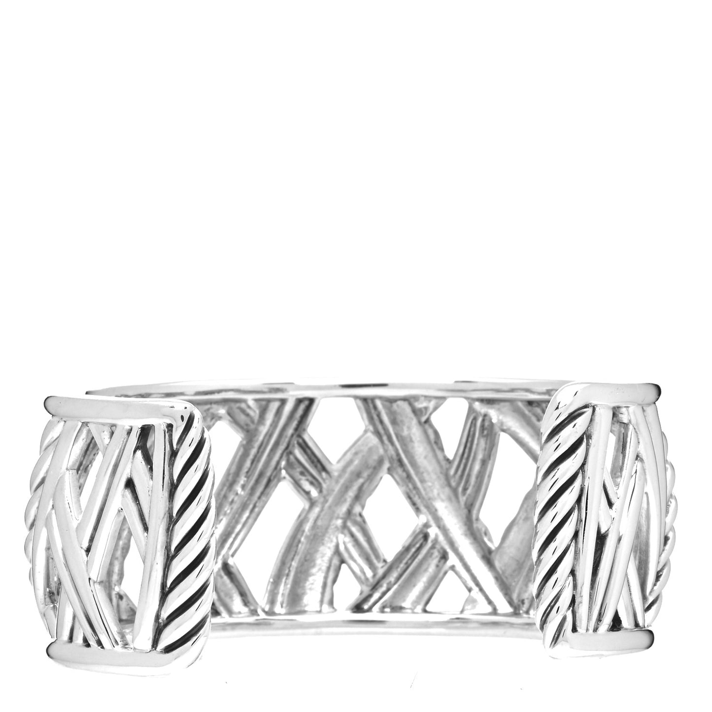 Sterling Silver Diamond Papyrus Narrow Cuff Bracelet
