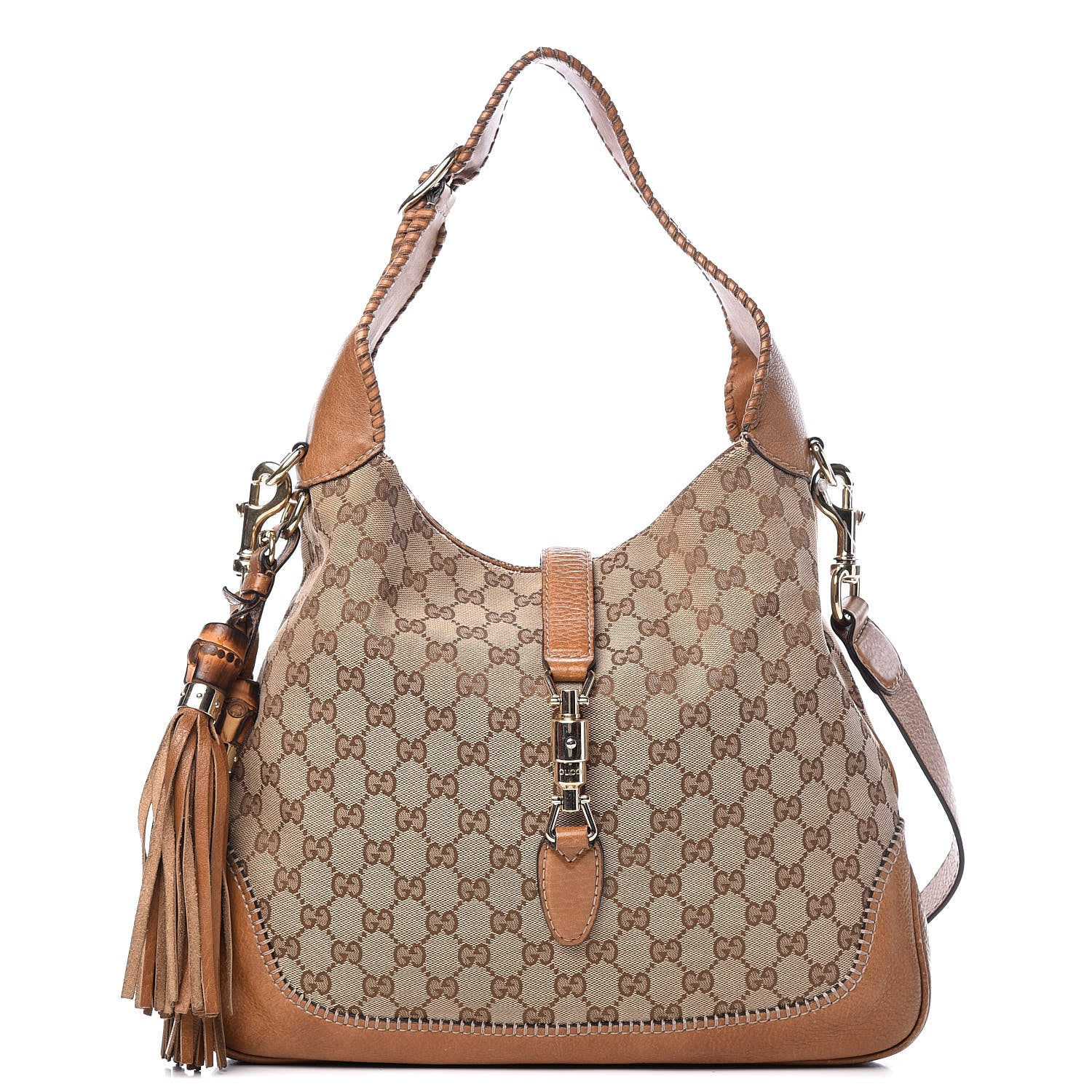 Gucci Monogram Medium New Jackie Shoulder Bag Brown 1 of 17