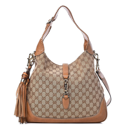 Gucci Monogram Medium New Jackie Shoulder Bag Brown 1 of 17