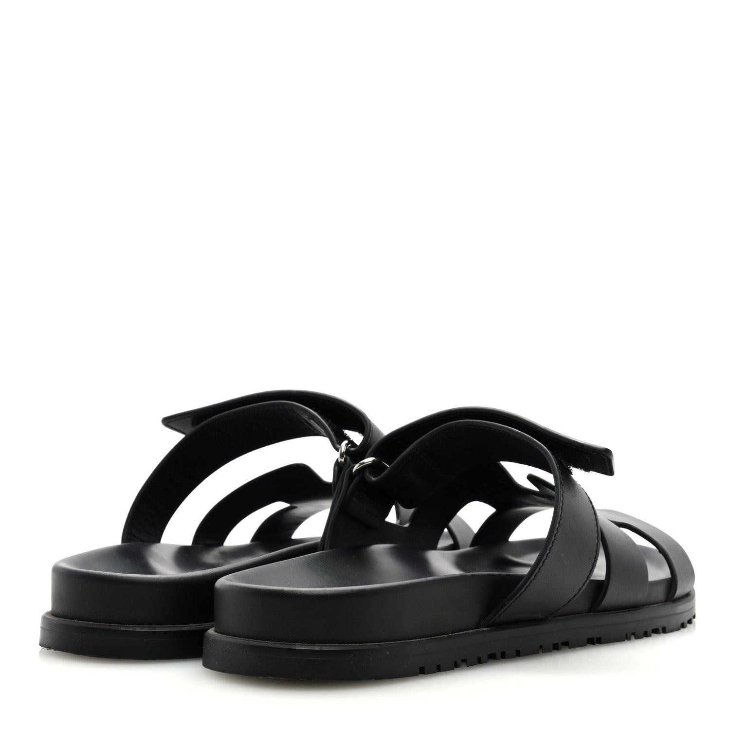 Hermes Calfskin Womens Chypre Sandals 40 Black 4 of 8