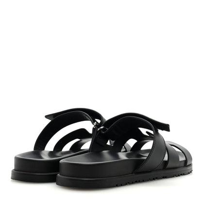 Hermes Calfskin Womens Chypre Sandals 40 Black 4 of 8