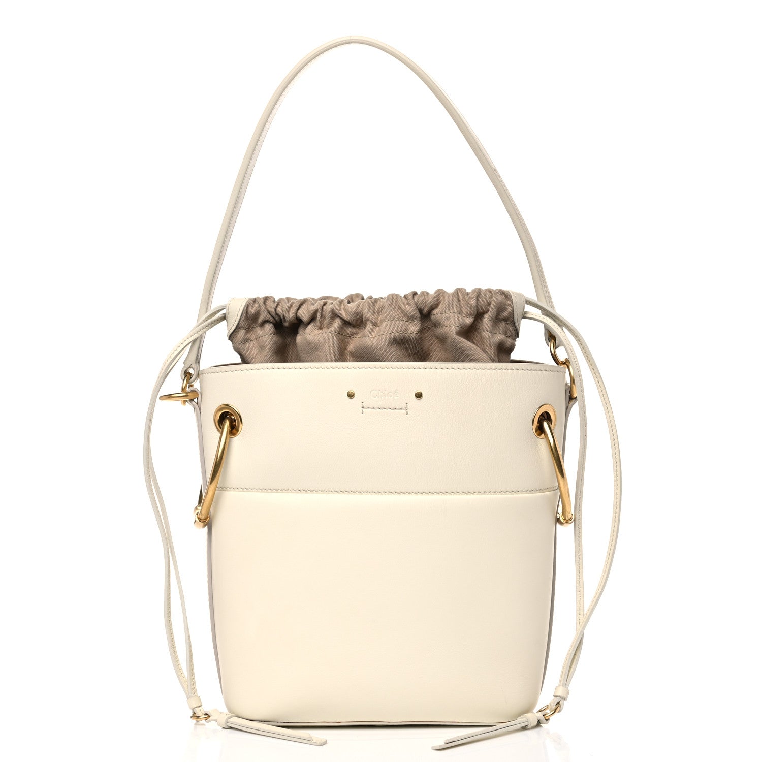Chloe Smooth Calfskin Small Roy Bucket Bag Natural White 3 of 17