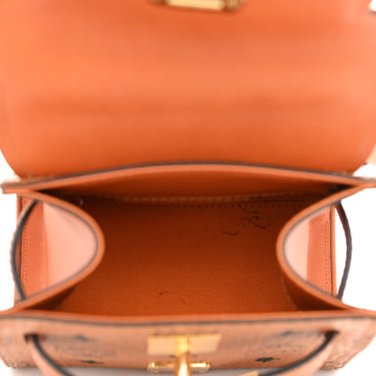 MCM Visetos X-Mini Heritage Top Handle Satchel Cognac 5 of 13