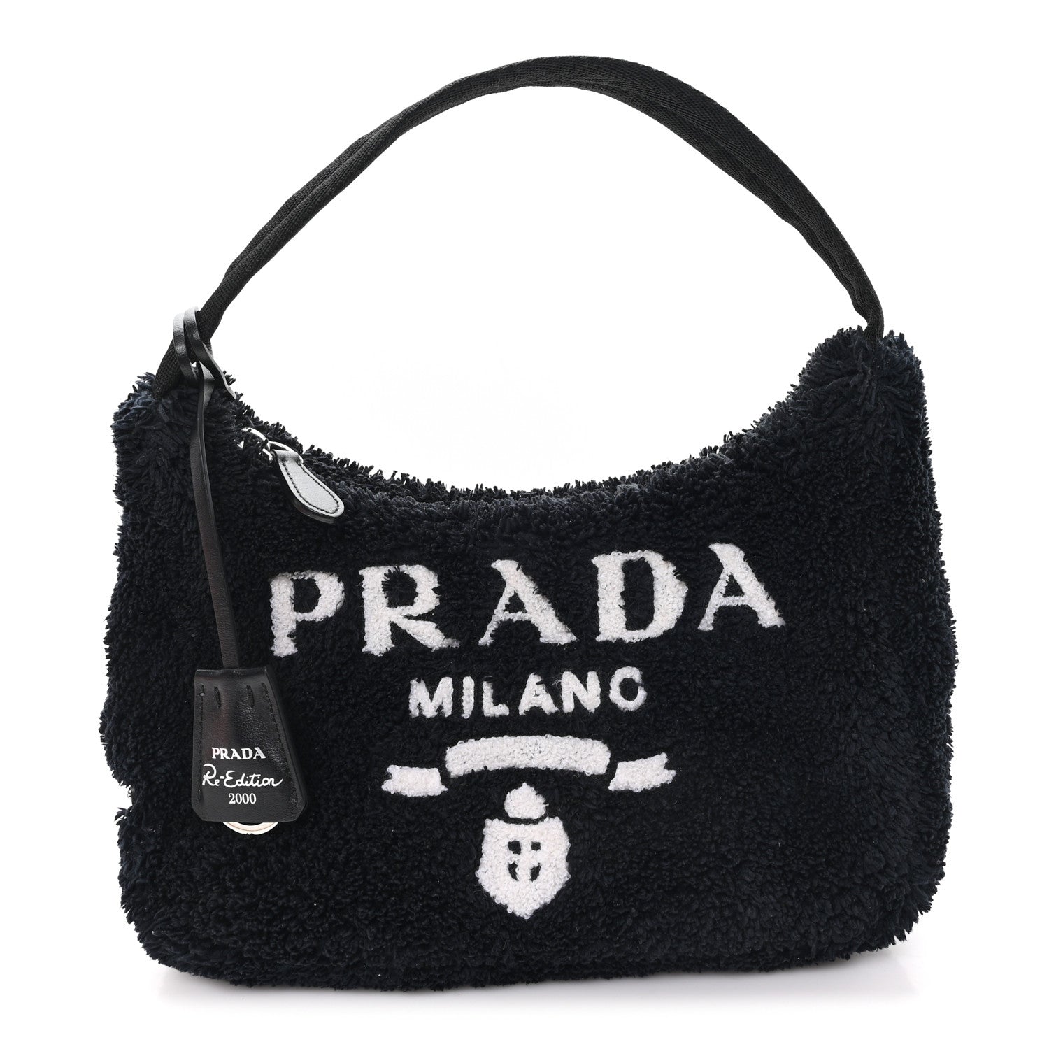 Prada Terry Cloth Mini Re-Edition 2000 Bag Black White 1 of 9