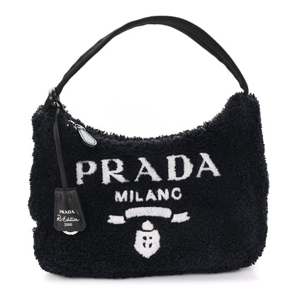 Prada Terry Cloth Mini Re-Edition 2000 Bag Black White 1 of 9