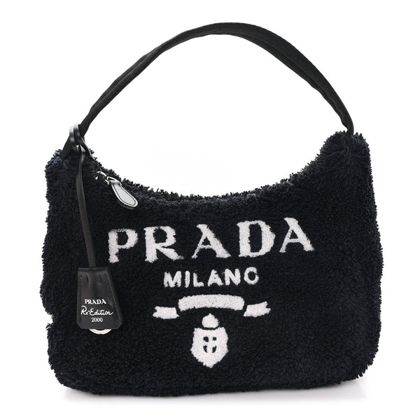 Prada Terry Cloth Mini Re-Edition 2000 Bag Black White 1877446