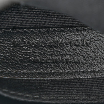 Saint Laurent Grain De Poudre Matelasse Chevron Quilted Round Vinyle Camera Bag Black 7 of 11