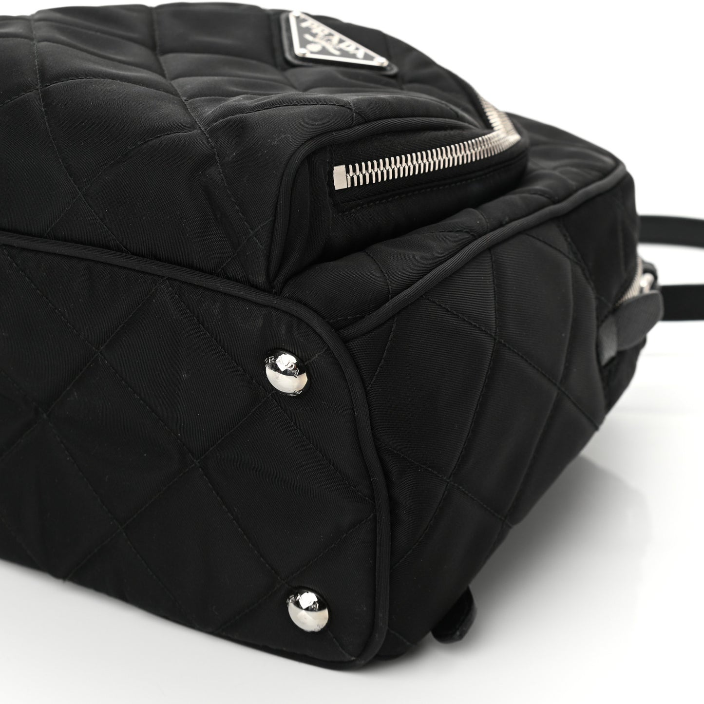 Nylon Tessuto Impuntu Quilted Backpack Black