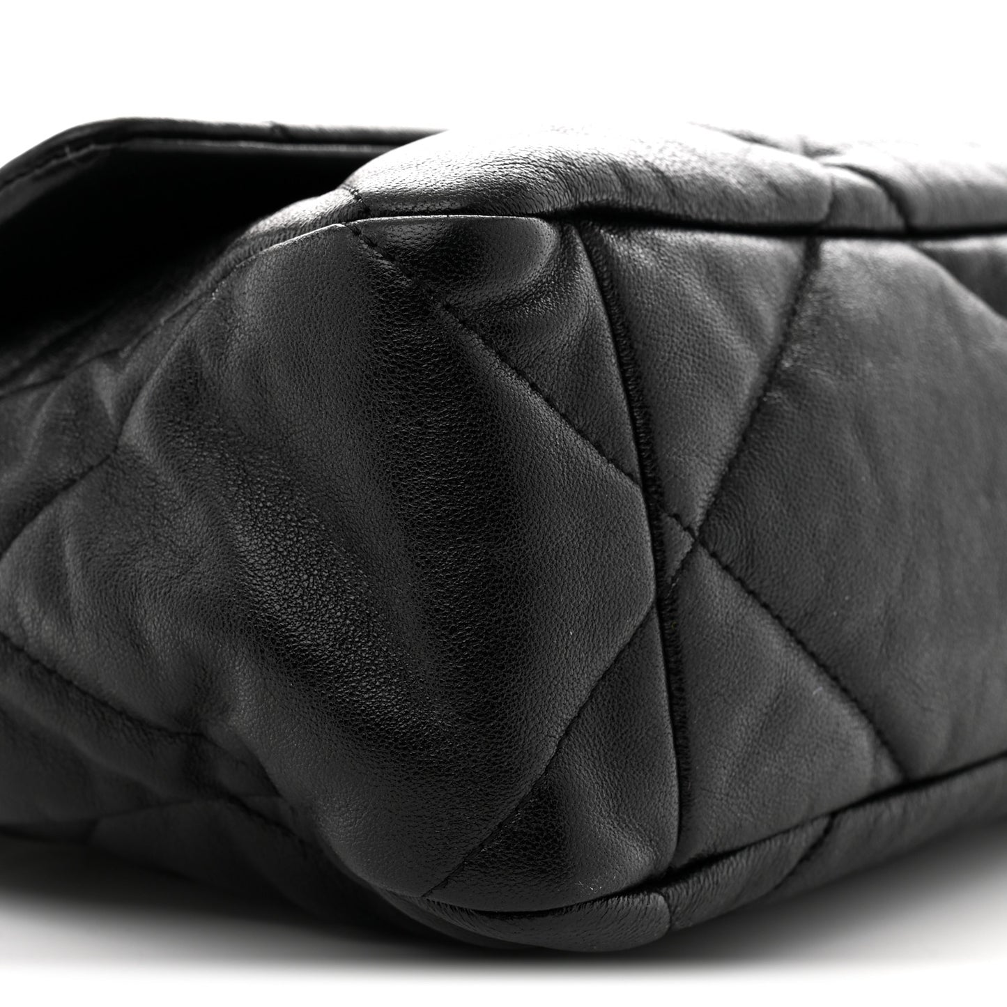 Goatskin Quilted Large Chanel 19 Flap Black