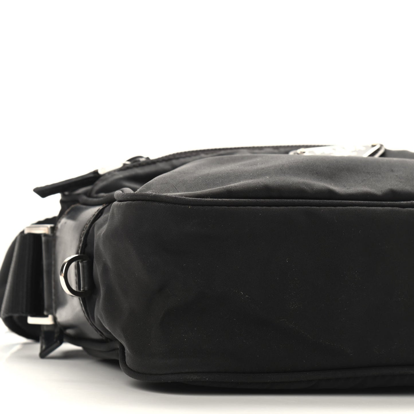Nylon Tessuto Messenger Bag Black