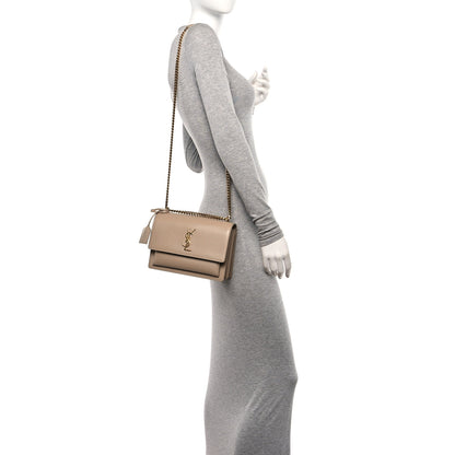 Saint Laurent Calfskin Medium Monogram Sunset Dark Beige 2 of 13