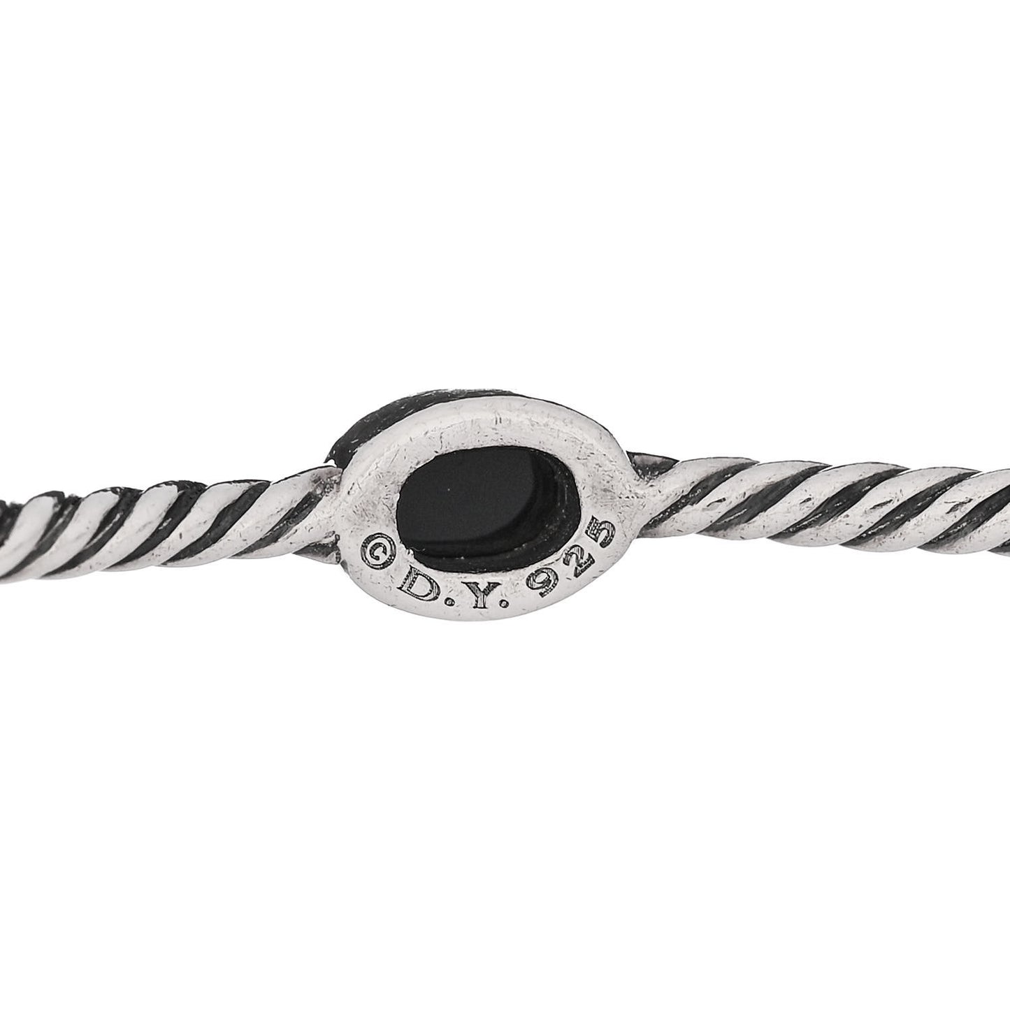 Sterling Silver Black Onyx Color Classics Four Station Bangle Bracelet