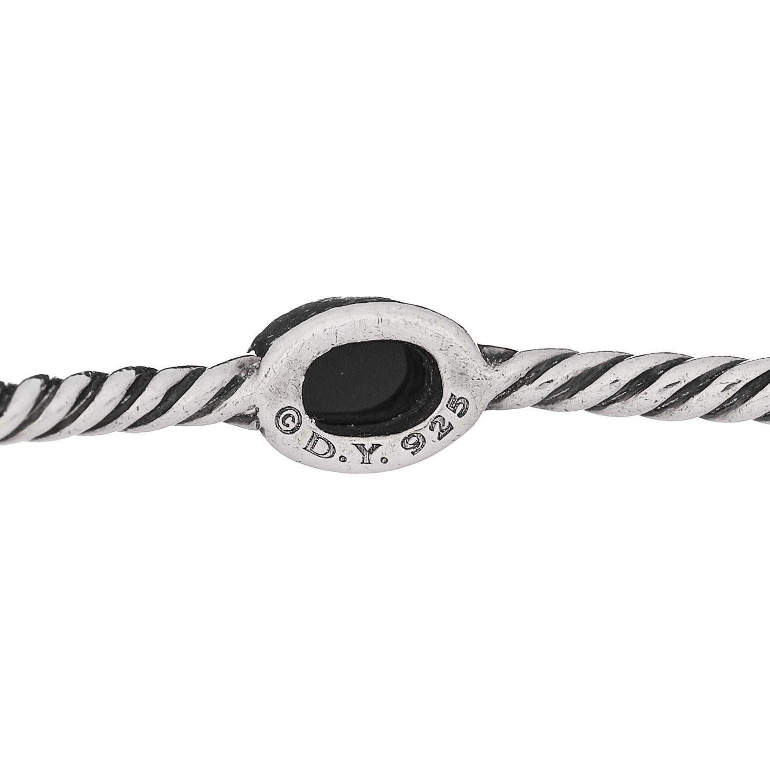 David Yurman Sterling Silver Black Onyx Color Classics Four Station Bangle Bracelet 3 of 3