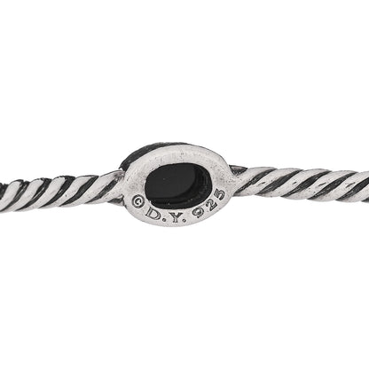 David Yurman Sterling Silver Black Onyx Color Classics Four Station Bangle Bracelet 3 of 3