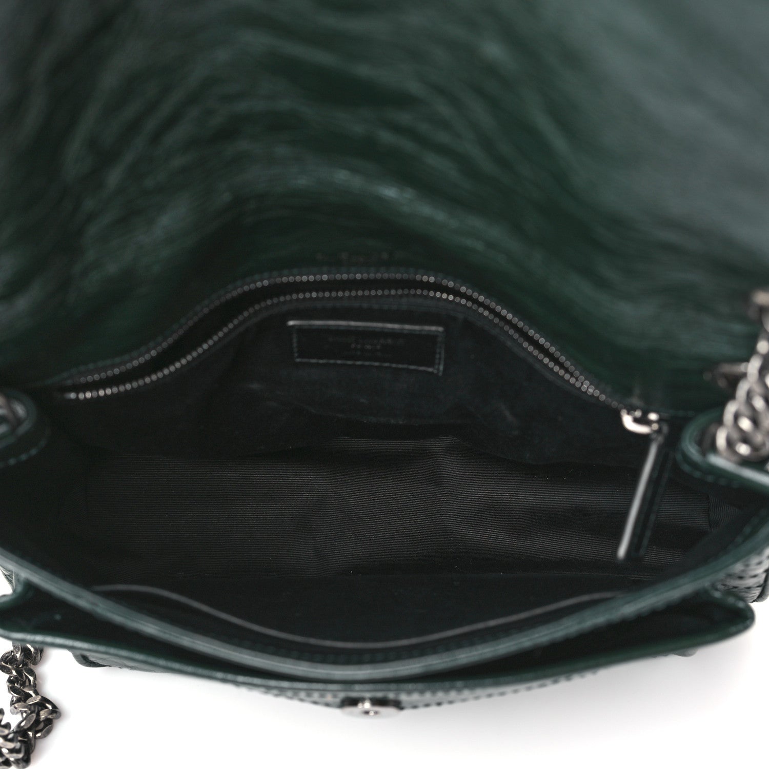 Saint Laurent Crinkled Calfskin Matelasse Monogram Medium Niki Chain Satchel Military Olive 5 of 9