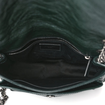 Saint Laurent Crinkled Calfskin Matelasse Monogram Medium Niki Chain Satchel Military Olive 5 of 9
