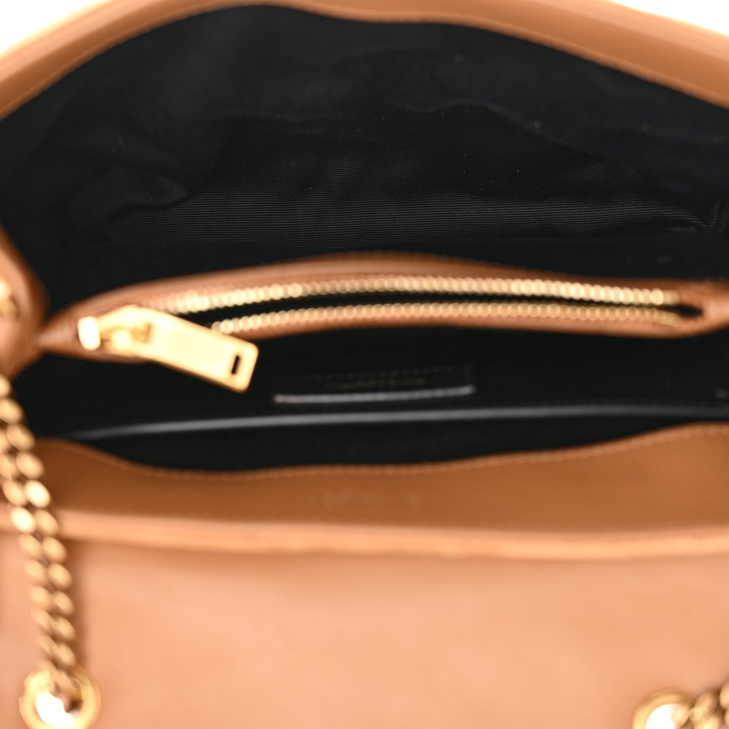 Suede Calfskin Y Quilted Monogram Small Loulou Chain Satchel Cinnamon