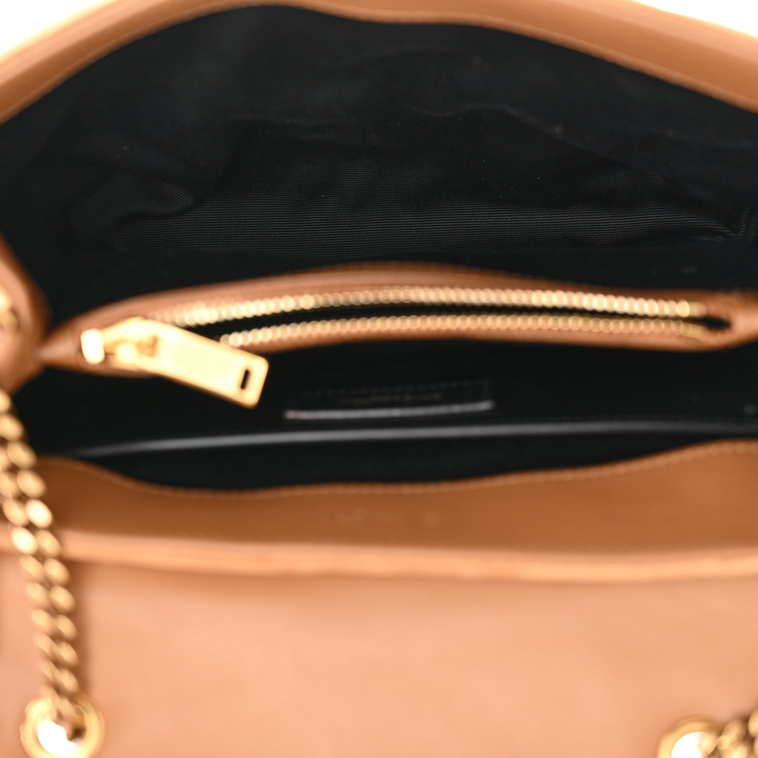 Saint Laurent Suede Calfskin Y Quilted Monogram Small Loulou Chain Satchel Cinnamon 5 of 11