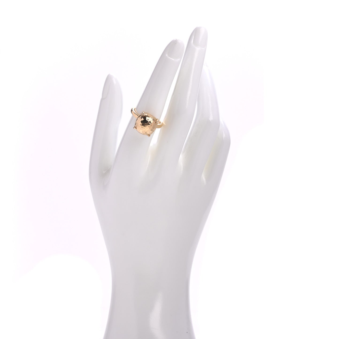 18K Yellow Gold Paloma Picasso Sugar Stacks Hammered Ring 54 6.75