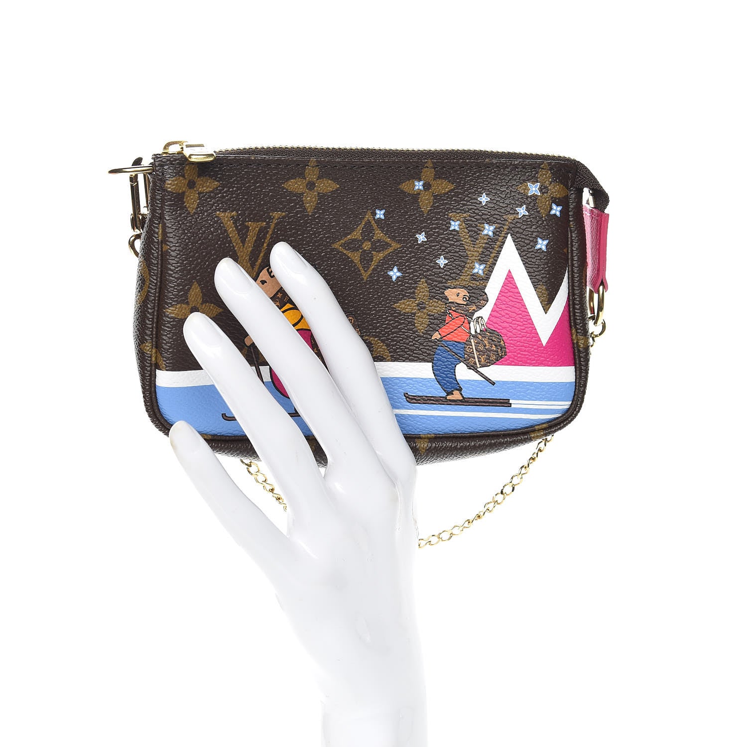 Louis Vuitton Monogram 2018 Christmas Animation Mini Bears Pochette Accessories 2 of 8