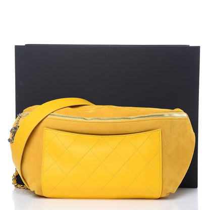 Chanel X PHARRELL WILLIAMS Suede Lambskin Oversized Waist Belt Bag Jaune Yellow 15 of 15