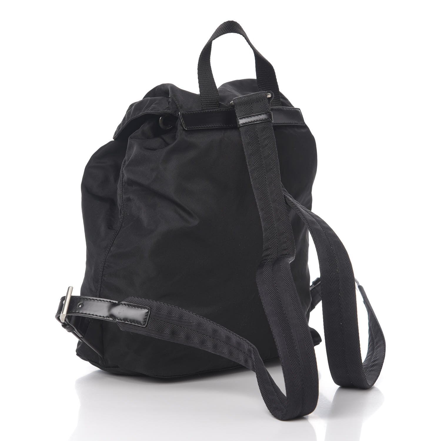 Prada Nylon Vela Medium Cinch Backpack Black 2 of 8