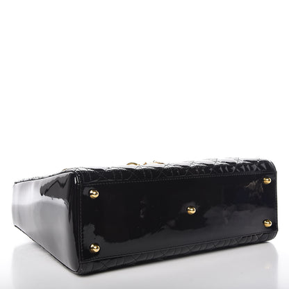 Christian Dior Patent Cannage Large Lady Dior Black 5 of 10