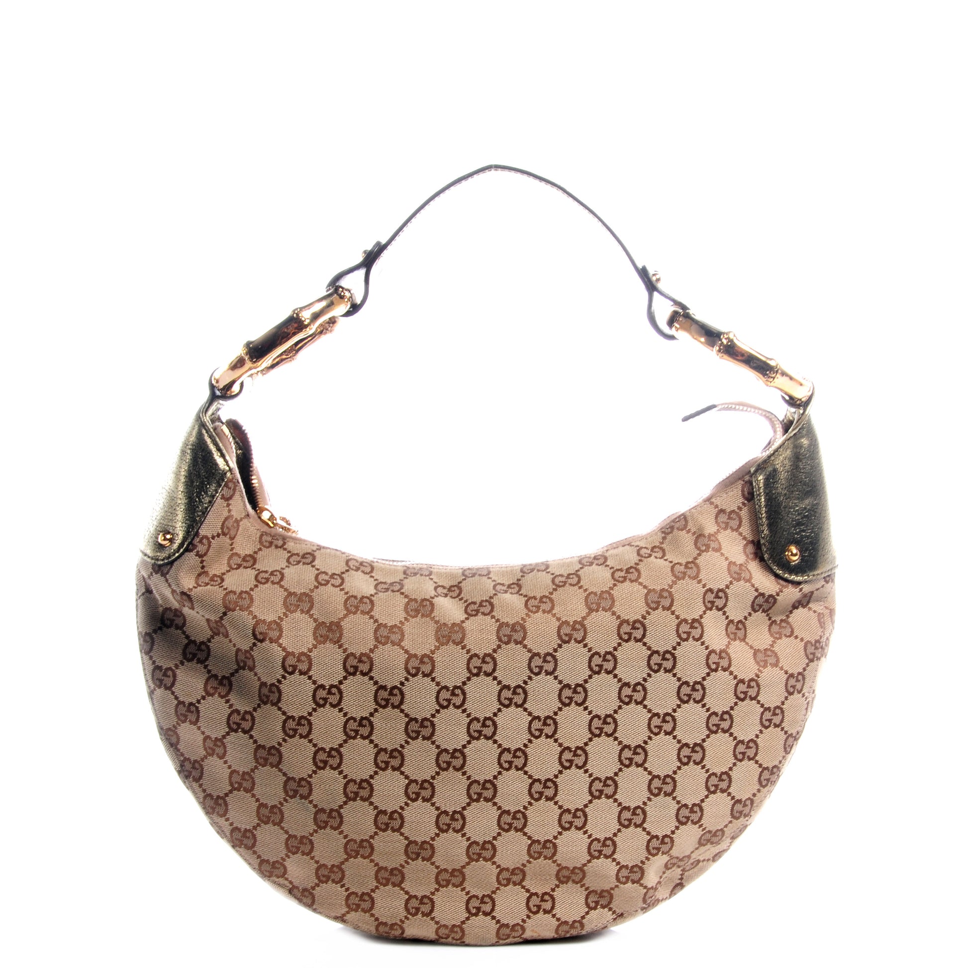 Gucci Monogram Bamboo Ring Hobo Metallic 1 of 7
