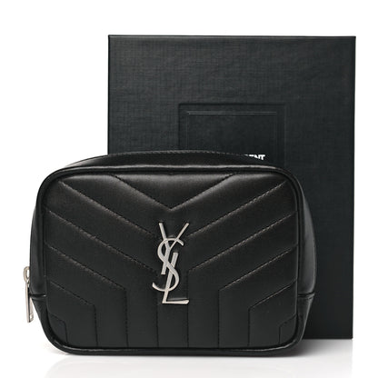 Saint Laurent Lambskin Y Quilted Monogram Loulou Cosmetic Case Black 11 of 11