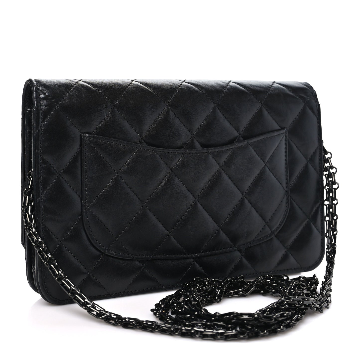 Aged Calfskin Quilted Reissue Wallet On Chain WOC So Black