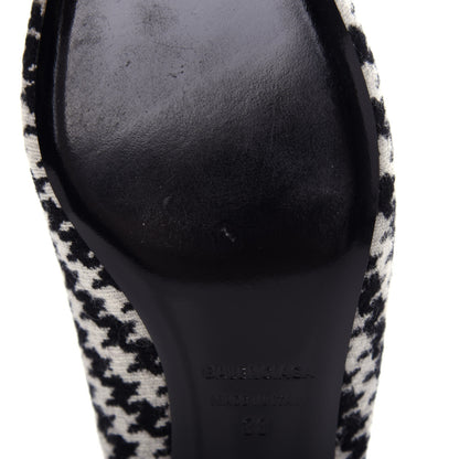 Balenciaga Stretch Tweed BB Houndstooth Pointed Toe Knife 40mm Mules 38 Black Ivory 12 of 12