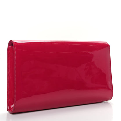 Saint Laurent Patent Monogram Large Belle De Jour Clutch Fuchsia 3 of 7