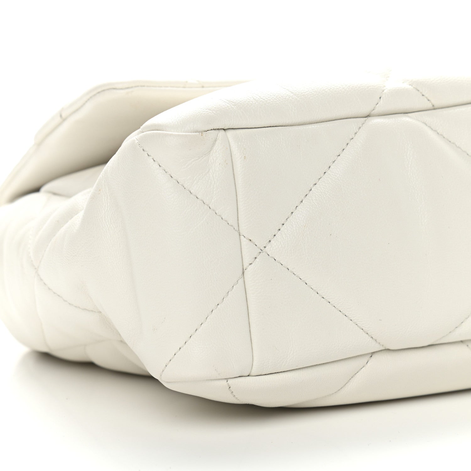 Chanel Goatskin Quilted Large Chanel 19 Flap White 8 of 12