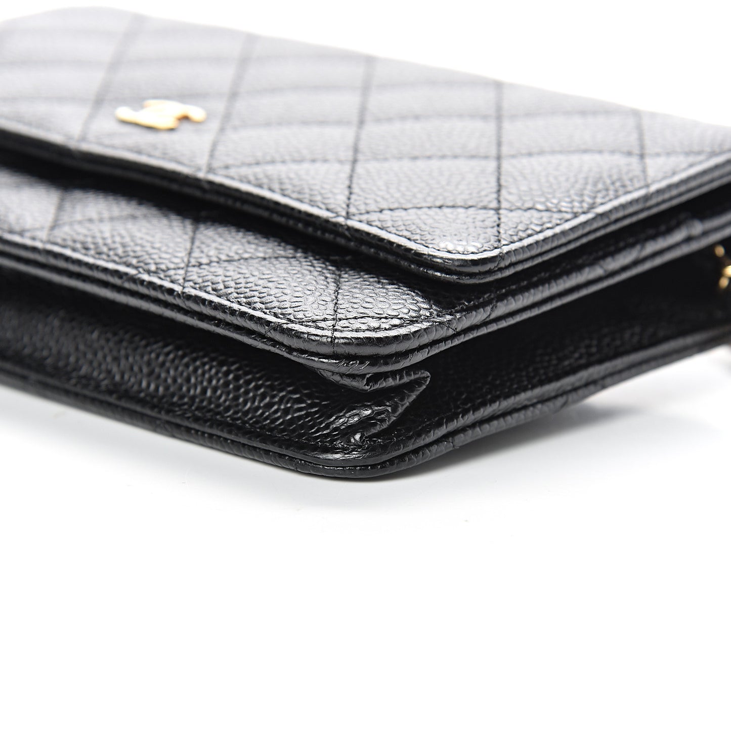 Caviar Quilted Wallet On Chain WOC Black